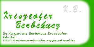 krisztofer berbekucz business card